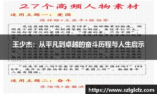 lewin乐玩官网王少杰：从平凡到卓越的奋斗历程与人生启示